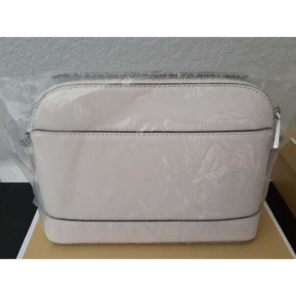 Michael Kors Jet Set Charm Large Dome Crossbody Optic White Handbag - Picture 3 of 3